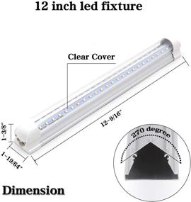 img 2 attached to 🔦 T8 V-Shape Integrated Single Fixture, 1FT Led Tube Light - High Lumen 6000k White - Utility Shop Light Set with Built-in ON/Off Switch, Pack of 2