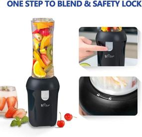 img 1 attached to 🐻 Bear Personal Blender for Shakes and Smoothies - 300W Small Single Serve Portable Countertop Blender with 20.3oz Tritan BPA Free Travel Blender Bottles in Black