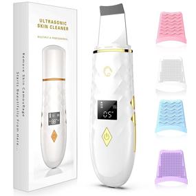 img 4 attached to 🧖 Skin Scrubber Face Spatula: LCD Blackhead Remover Pore Cleaner with USB Charger - Gold
