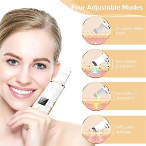 img 3 attached to 🧖 Skin Scrubber Face Spatula: LCD Blackhead Remover Pore Cleaner with USB Charger - Gold