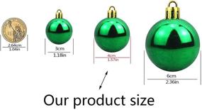 img 2 attached to 🎄 Shatterproof Green Christmas Ball Ornaments: 36-Piece Set for Holiday Wedding Party Decorations - 1.6" (4cm) Christmas Tree Decoration