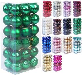 img 4 attached to 🎄 Shatterproof Green Christmas Ball Ornaments: 36-Piece Set for Holiday Wedding Party Decorations - 1.6" (4cm) Christmas Tree Decoration