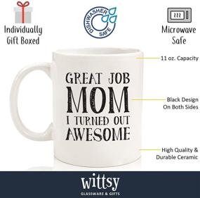 img 3 attached to Mom's Awesome Job Funny Coffee Mug - Christmas Gift for Mom, Women - Best Mom Gifts - Unique Gag Xmas Gift Idea for Her from Daughter, Son, Child, Kids - Cool Birthday Present for a Mother - Fun Novelty Cup