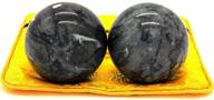 🌑 2'' chinese marble dark grey baoding balls - hand exercise for health and stress relief logo