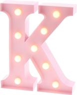 🌸 barnyard designs metal marquee letter k light-up wall initial for nursery, home, and events - 9-inch (baby pink) логотип