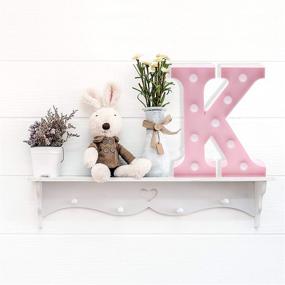 img 3 attached to 🌸 Barnyard Designs Metal Marquee Letter K Light-Up Wall Initial for Nursery, Home, and Events - 9-inch (Baby Pink)