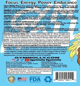 img 3 attached to 🏋️ Gym Molly PRO - Blue Raspberry Lemonade PreWorkout - 30 Servings, 6G Citrulline Malate, 4G Beta-Alanine, 300mg Caffeine from Pure Coffee Plants