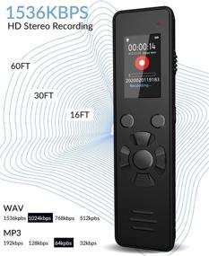 img 3 attached to 🎙️ Aomago Digital Voice Recorder 32GB: Playback, Voice Activation, and 1536Kbps Stereo HD Recording for Lectures and Meetings