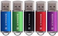 simmax 16гб usb-флеш-накопитель (5 штук) - высокоскоростной флеш-накопитель с светодиодным индикатором - синий, зеленый, черный, красный, пурпурный, usb 2.0 флеш-накопитель типа "thumb drive логотип