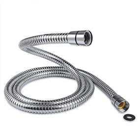 img 4 attached to 🚿 Couradric 59-Inch Stainless Steel Shower Hose with Universal Brass Connector - Chrome Finish