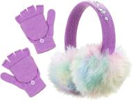 аксессуары для девочек: фиолетовые перчатки-митенки с изолирующими ушами логотип