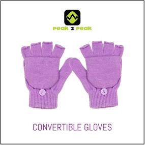 img 2 attached to Purple Earmuff Convertible Fingerless Gloves Girls' Accessories