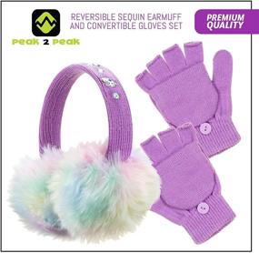 img 3 attached to Purple Earmuff Convertible Fingerless Gloves Girls' Accessories