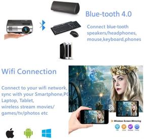 img 2 attached to 🎥 Ultimate HD Multimedia Mini Movie Projector: Bluetooth WiFi Smart Android OS Screen Mirroring HDMI USB VGA AV, Portable Indoor/Outdoor Video Gaming Home Theater Cinema for Phone DVD Laptop TV Stick X-Box PS4