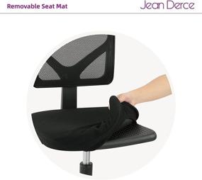 img 2 attached to 🪑 Black Armless Office Desk Chair - Jean Derce, Small Task Chair with Mesh Lumbar Support, Swivel Casters, Adjustable Height - Ideal for Home Office or Conference Room