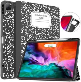 img 4 attached to Soke iPad Pro 12.9 Case 2020 & 2018 with Pencil Holder - [Full Protection + Apple Pencil Charging + Auto Wake/Sleep], Soft TPU Back Cover for 2020 iPad Pro 12.9 (Book Black)