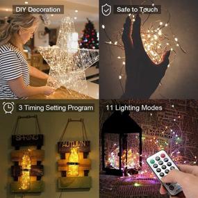 img 3 attached to 🎄 Outdoor Decorative Christmas Lights: 33FT 100 LED USB Powered Fairy String Lights with Remote Timer for Xmas Tree, Wedding, Holiday Party, Thanksgiving Decor - 11 Modes