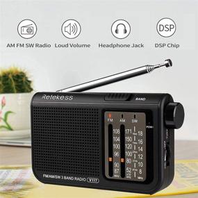 img 3 attached to 📻 Ретекс V117 Аналоговое AM FM Радио: Радио с батарейным питанием транзистор с большими ручками, четким цифровым дисплеем и простой управлением, идеально подходит для использования внутри помещений пожилыми людьми и пожилыми.