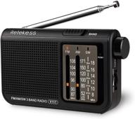 📻 ретекс v117 аналоговое am fm радио: радио с батарейным питанием транзистор с большими ручками, четким цифровым дисплеем и простой управлением, идеально подходит для использования внутри помещений пожилыми людьми и пожилыми. логотип