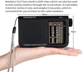 img 2 attached to 📻 Ретекс V117 Аналоговое AM FM Радио: Радио с батарейным питанием транзистор с большими ручками, четким цифровым дисплеем и простой управлением, идеально подходит для использования внутри помещений пожилыми людьми и пожилыми.