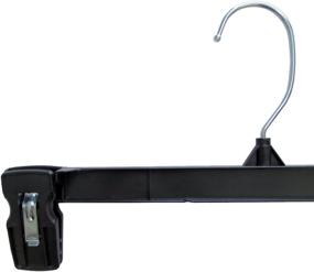 img 2 attached to 🧥 Hanger Central 12 Inch Black Plastic Bottoms Hangers with Ridged Pinch Clips - Heavy Duty & Recycled, Pack of 25