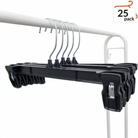 img 3 attached to 🧥 Hanger Central 12 Inch Black Plastic Bottoms Hangers with Ridged Pinch Clips - Heavy Duty & Recycled, Pack of 25