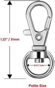 img 3 attached to 🔗 50 Pcs Petite Size Alloy Swivel Lanyard Lobster Claw Clasp Hooks - Total Length 1.22'' / 31mm - Small Size Pack