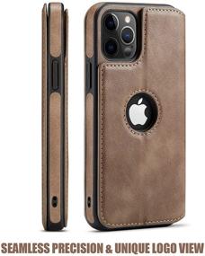 img 2 attached to 📱 Casus Leather Wallet Case for iPhone 12 Pro Max (6.7") - Slim Magnetic Flip Cover with Card Holder, Thin Kickstand - Dark Brown (2020)