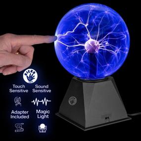 img 3 attached to 🔮 Kicko Blue Plasma Ball - 7 Inch - Nebula Thunder Lightning Plug-in - Ideal for Parties, Decorations, Props, Kids, Bedroom, and Home