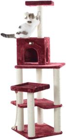 img 1 attached to Armarkat A6902B Classic Cat Tree - Burgundy, 54 Pound