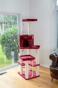 img 3 attached to Armarkat A6902B Classic Cat Tree - Burgundy, 54 Pound