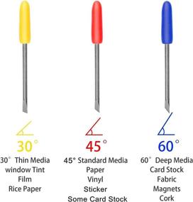 img 4 attached to KEKAI Graphtec CB09U Blade Holder Base + 15pcs Graphtec Blade Vinyl Cutter Plotter Cutting Blades (30/45/60 Degree) for Silhouette Cameo