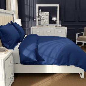 img 3 attached to NTBAY 2-Piece Microfiber Twin Duvet Cover Set: Navy Blue Comforter Cover & Pillow Sham with Zipper Closure
