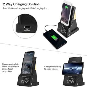 img 3 attached to dpnao Alarm Clock with Wireless Charging, Night Light Bluetooth Speaker, USB Fast Charger Compatible,Wireless Charging Stand for iPhone 13 Pro Max/13 Mini/12/11/8,Samsung S20 FE 5G/S21Plus