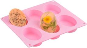 img 1 attached to 🧼 Nonstick Oval Silicone Mold for Soap Making, Baking Pans, Chocolate Cheesecake Trays - 6 Cavity 3.5oz Bar Rectangle Mold - BPA Free - Pink (Pack of 1)