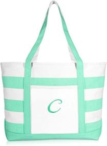 img 3 attached to 👜 DALIX Monogram Beach Totes for Women - Personalized Handbags & Wallets with Totes