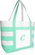 👜 dalix monogram beach totes for women - personalized handbags & wallets with totes logo