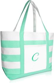 img 4 attached to 👜 DALIX Monogram Beach Totes for Women - Personalized Handbags & Wallets with Totes