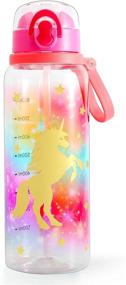 img 2 attached to 🦄 Cute Unicorn Water Bottle for Women and Teen Girls - BPA Free Tritan, Leak Proof Flip Top, Easy to Clean, Soft Carry Loop - 30oz / 900ml Capacity