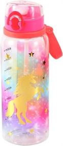 img 4 attached to 🦄 Cute Unicorn Water Bottle for Women and Teen Girls - BPA Free Tritan, Leak Proof Flip Top, Easy to Clean, Soft Carry Loop - 30oz / 900ml Capacity