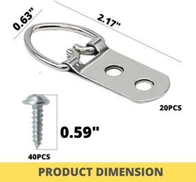 img 2 attached to PERFORMORE 20 пакетов подвесок для картин с двойными отверстиями D-образные крепления: крепкие со шурупами для рам, картин, часов, произведений искусства, крючков и крепежных элементов для картин
