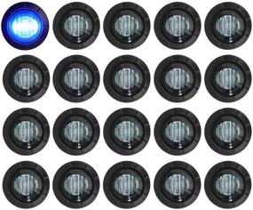 img 4 attached to Meerkatt (Pack Of 20) 3/4 Inch Mini Round Smoked Lens Blue LED Flush Mount Small Side Marker Indicator Light Waterproof Front Rear Clearance Lamp Tow Truck Marine Trailer Camper Bus Universal 12V DC