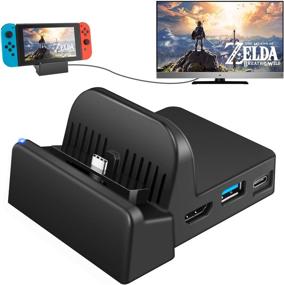 img 4 attached to 📺 UKor TV Dock Docking Station for Nintendo Switch: Portable Charging Stand with HDMI Adapter & USB 3.0 Port - Replacement Charging Dock