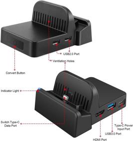 img 2 attached to 📺 UKor TV Dock Docking Station for Nintendo Switch: Portable Charging Stand with HDMI Adapter & USB 3.0 Port - Replacement Charging Dock