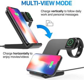 img 2 attached to Convenient 2-in-1 Wireless Charger for iPhone & iWatch - Fast Charging Dock with iWatch Stand - Compatible with iPhone 11/11 Pro Max, Galaxy S10, and More (White)