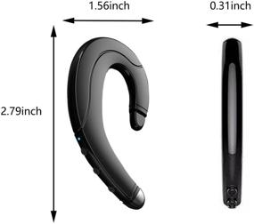 img 2 attached to 🎧 Wireless Handsfree Ear Hook Headphones with Microphone - Non-Ear Plug Bluetooth Technology for iPhone and Android Smart Phones