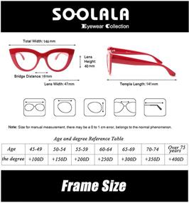 img 3 attached to 😺 Stylish SOOLALA Women's 4 Pairs Cat Eye Reading Glasses - Mixed Colors Value Pack