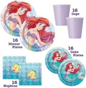 img 2 attached to 👸 Princess Ariel Birthday Party Supplies, Decorations, and Favors - Little Mermaid Theme, Ideal for 16 Guests. Hassle-free Setup with Table Cover, Plates, Napkins & More