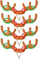 🎅 kosimi 4 set inflatable reindeer antlers ring throw game: fun christmas party games for all ages - indoor & outdoor carnival xmas games (4 antlers 16 rings) логотип