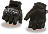 milwaukee leather fingerless gloves carbon logo
